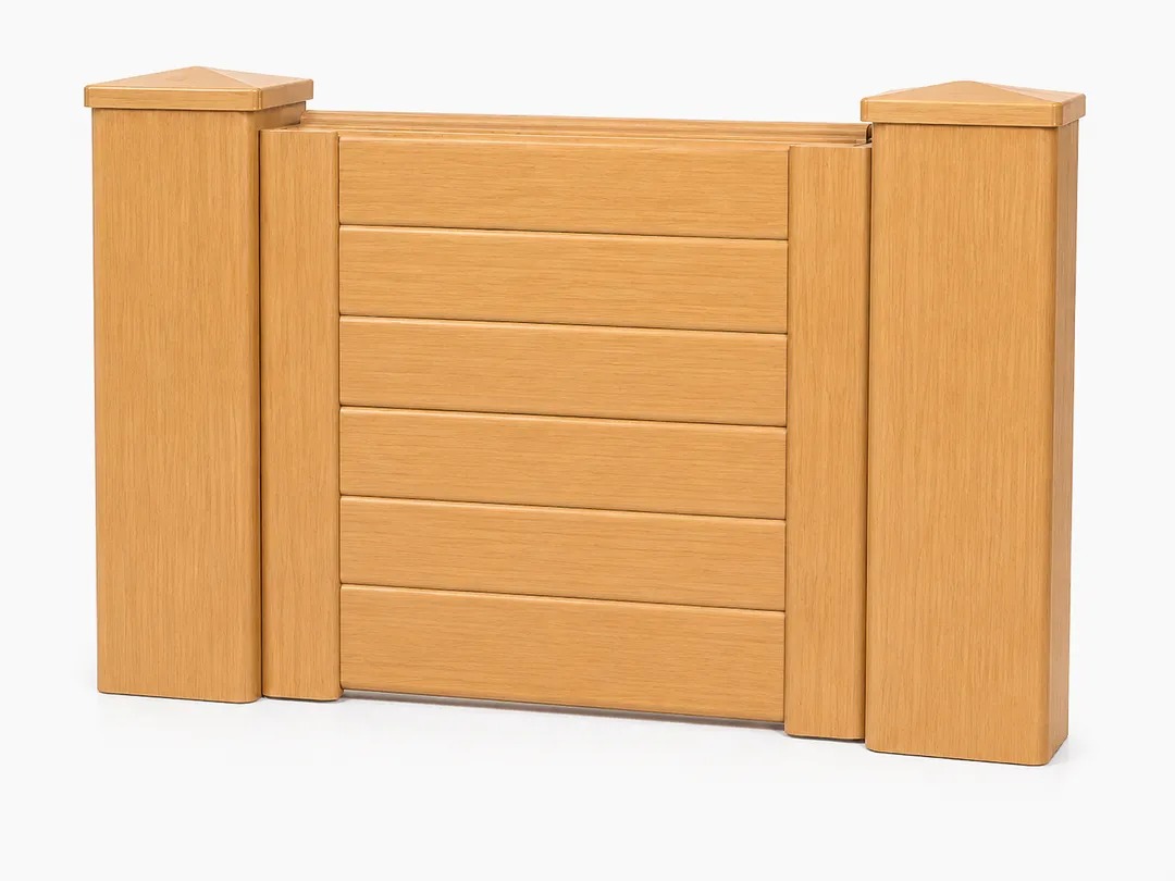 Quiet Edge Fence Set — Honey Oak